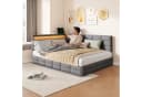 Simurq Polsterbett mit Stauraum und LED Beige/Grau Bild 1