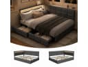 Simurq Polsterbett mit Stauraum und LED Beige/Grau Bild 2