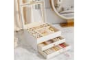 POPOLIC Schmuckkassette 3-stöckig Weiß Beige Gold mit Sichtfenster Bild 1