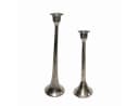 finehomegarden Kerzenständer Nickel 28/35 cm Trumpet Base Metall Bild 2
