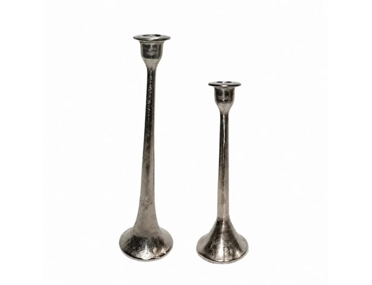 finehomegarden Kerzenständer Nickel 28/35 cm Trumpet Base Metall - Bild 2