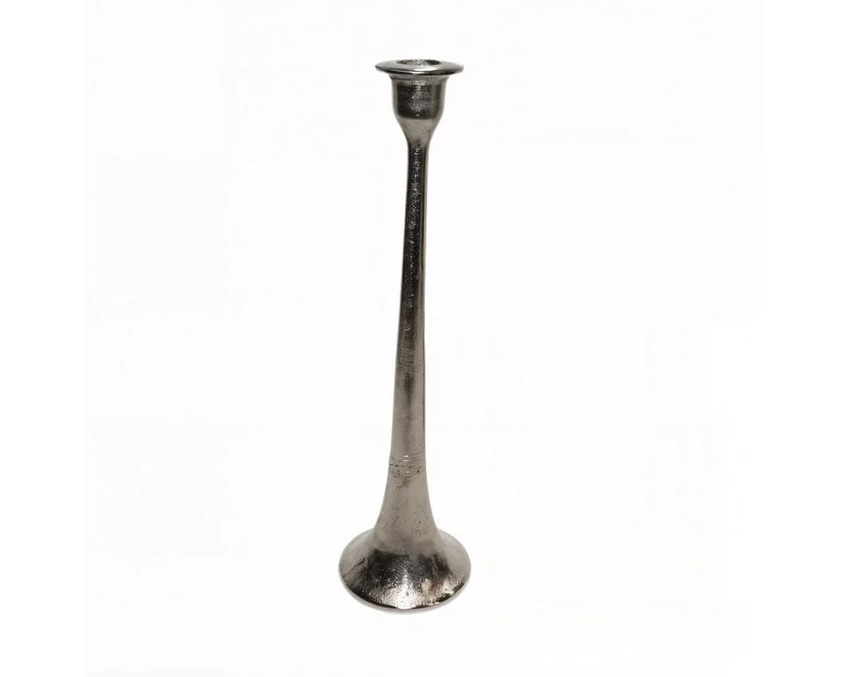 finehomegarden Kerzenständer Nickel 28/35 cm Trumpet Base Metall - Bild 4