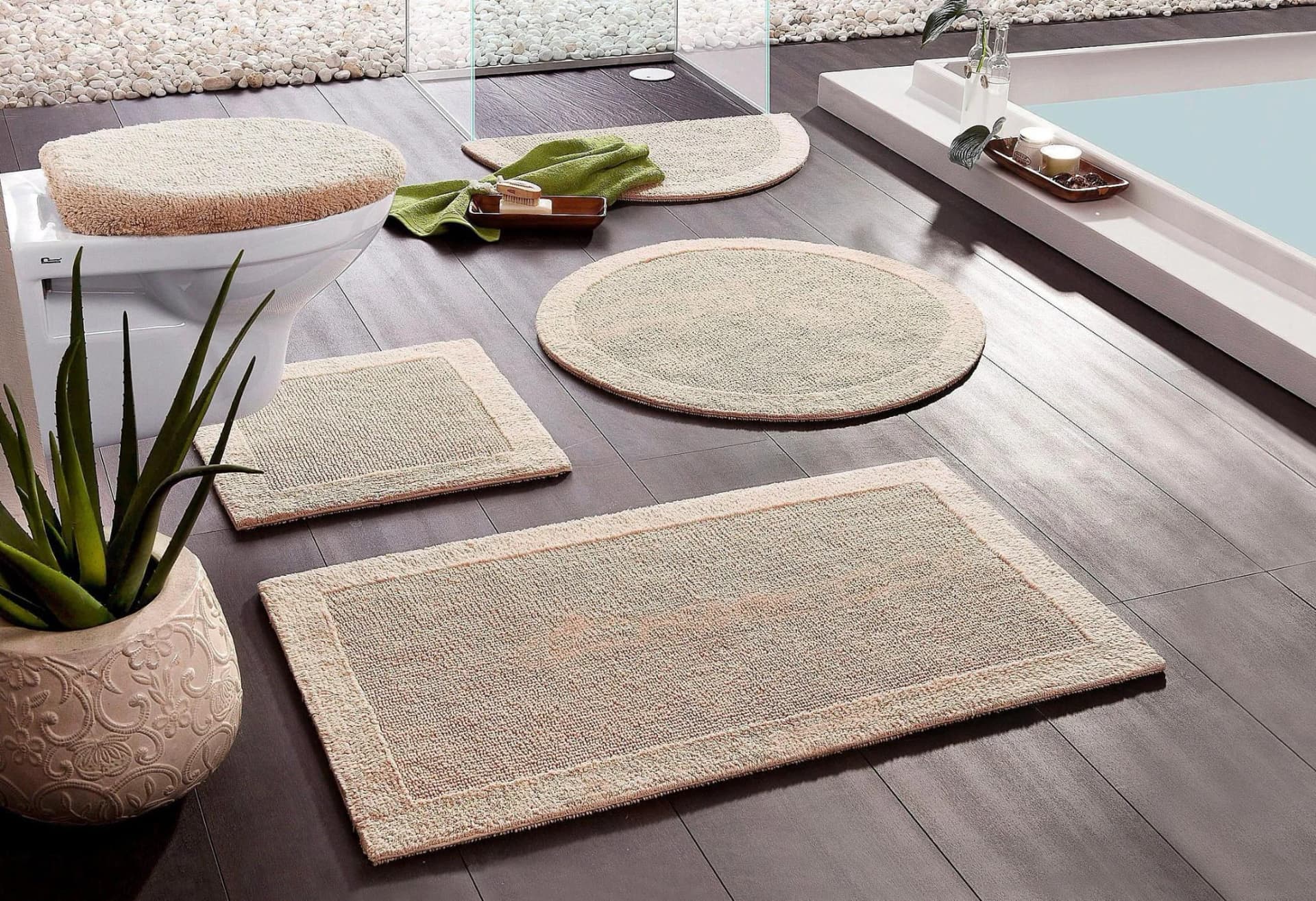 Badematte MY HOME Kapra Badvorleger Badezimmer Teppich Baumwolle