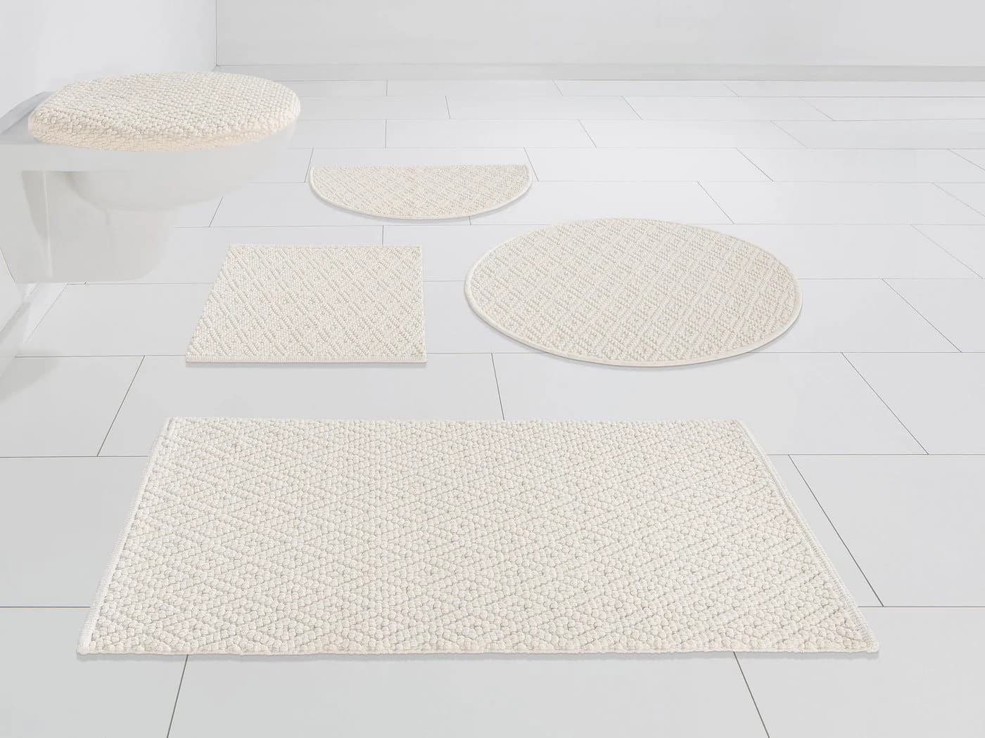 OTTO home Badematte Numan Beige Rauten-Muster Baumwolle - Bild 2