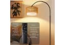ZMH Stehlampe Boho Rattan Bogenlampe E27 LED dimmbar Bild 1
