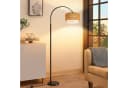 ZMH Stehlampe Boho Rattan Bogenlampe E27 LED dimmbar Bild 2