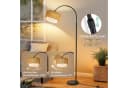 ZMH Stehlampe Boho Rattan Bogenlampe E27 LED dimmbar Bild 4