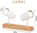 ZMH Deckenstrahler GU10 Modern Weiß Metall Holz 330° Schwenkbar Bild 3