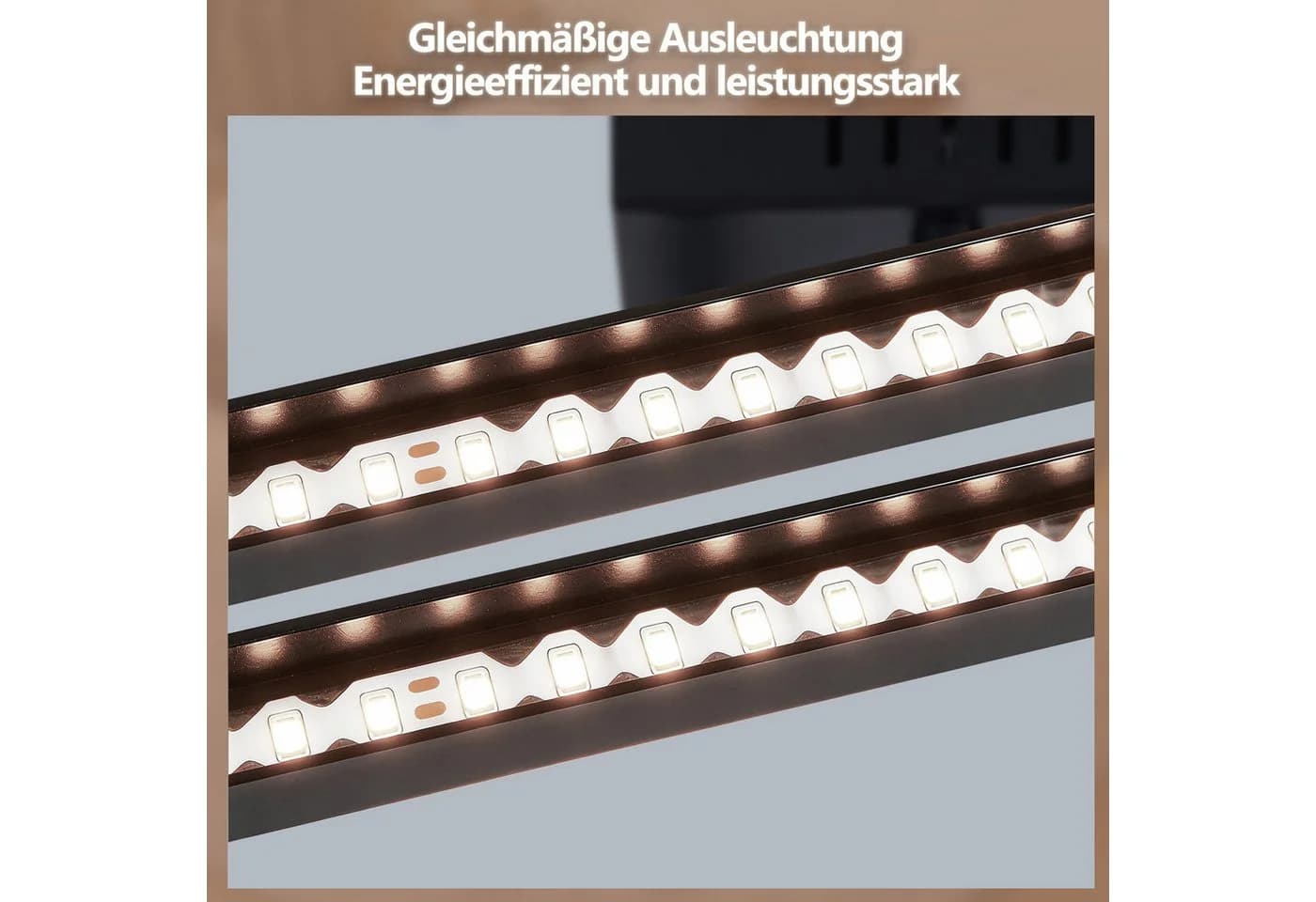ZMH LED Deckenleuchte Wohnzimmer Quadratisch Schwarz - Bild 5