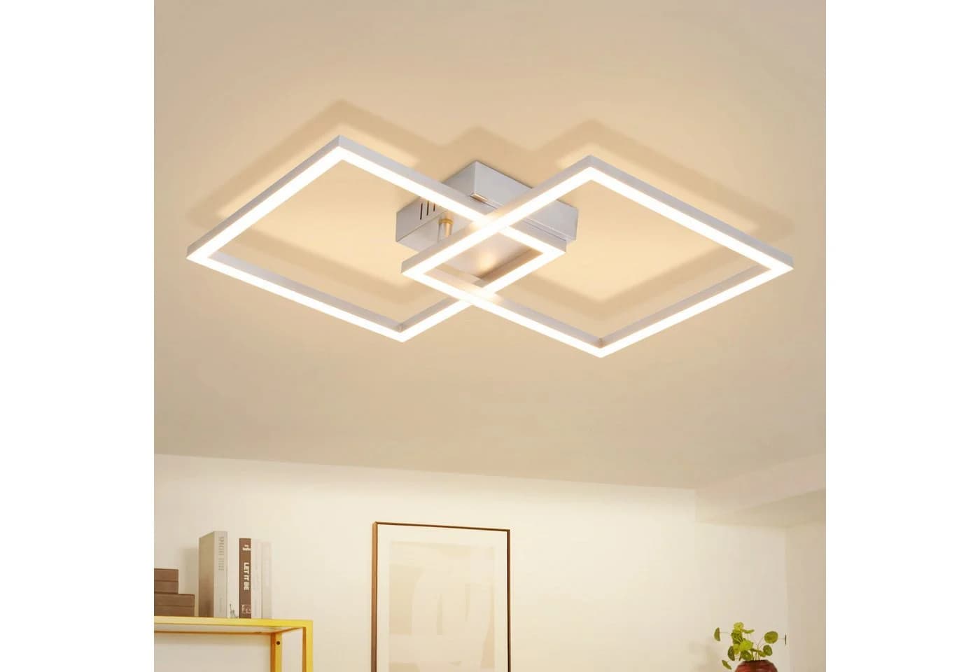 ZMH LED Deckenleuchte Modern Schwarz Quadratisch Drehbar 3000K - Bild 2