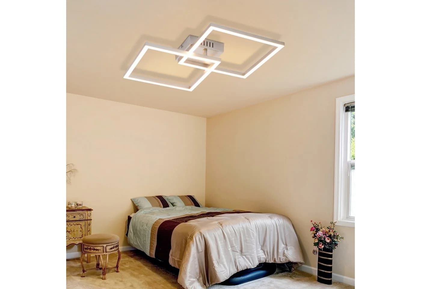 ZMH LED Deckenleuchte Modern Schwarz Quadratisch Drehbar 3000K - Bild 4