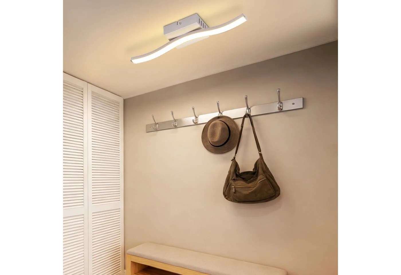 ZMH LED Deckenleuchte Modern Schwarz Silber Wellen Design 3000K - Bild 5