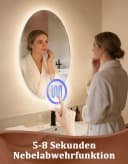ZMH LED Badspiegel Oval mit Beleuchtung, Touch-Schalter & Entfogger Bild 4