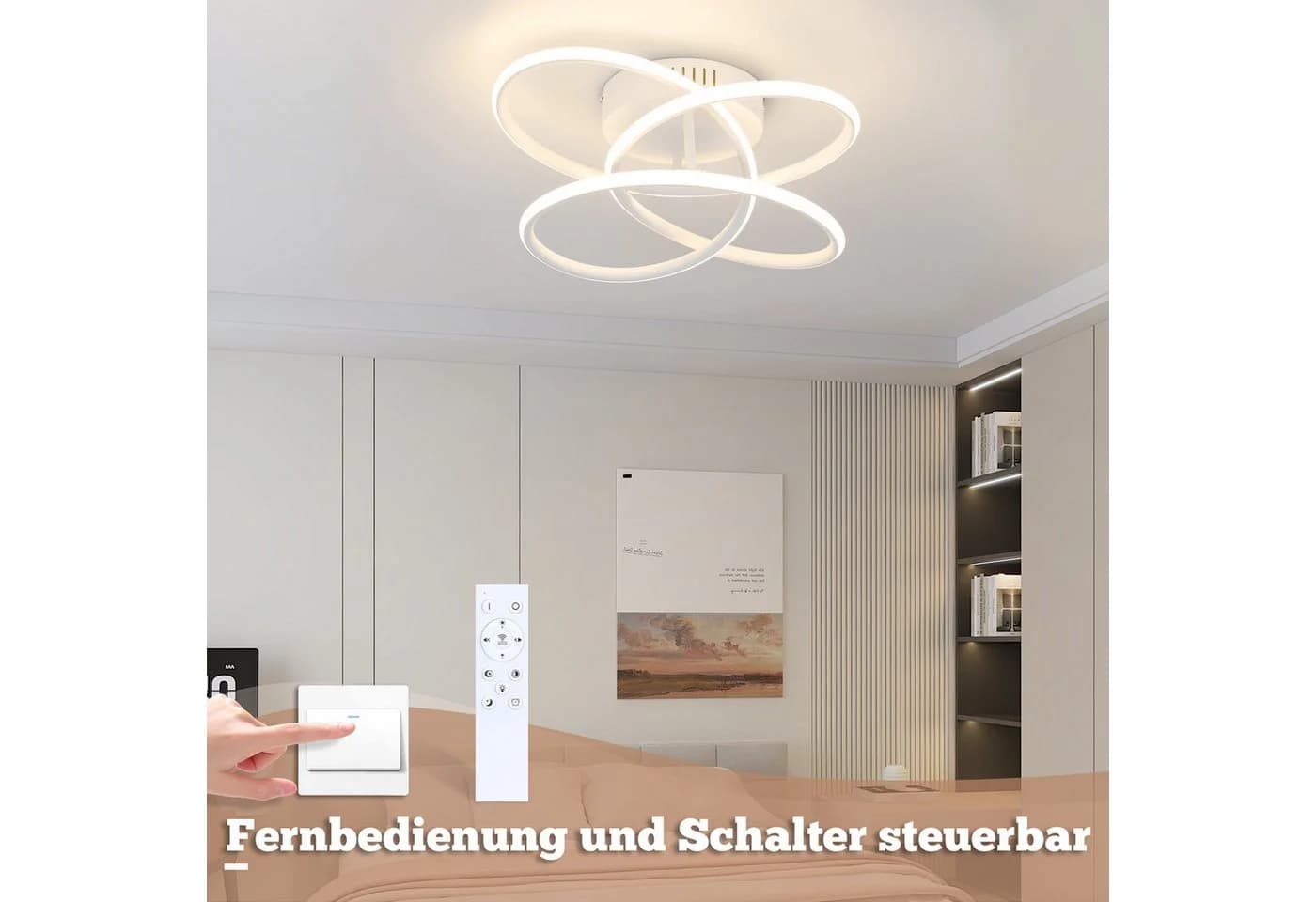 ZMH LED Deckenleuchte Butterfly dimmbar mit Fernbedienung - Bild 3