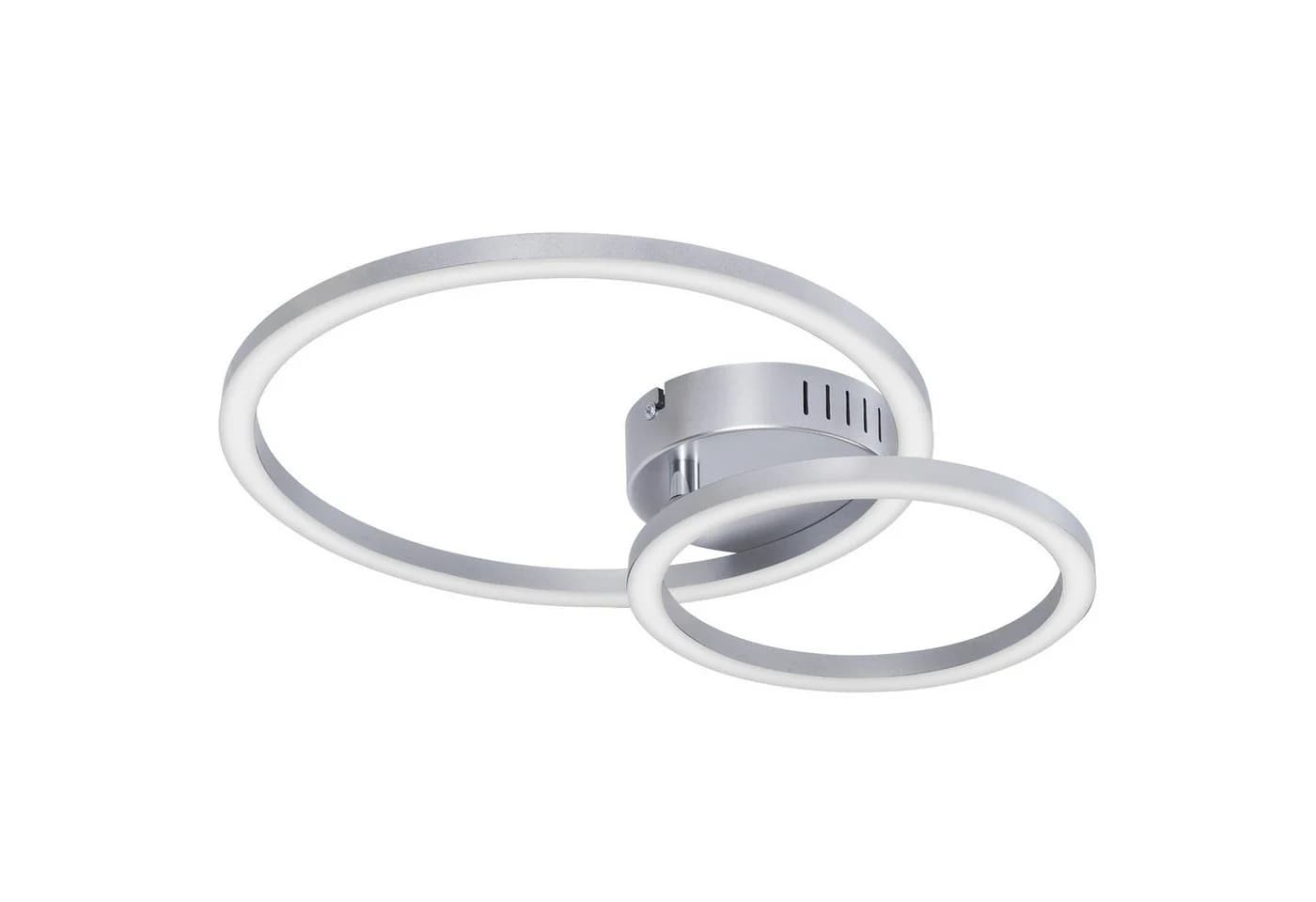 ZMH LED Deckenleuchte 23W Weiß Silber Modern 2-Ringe Design