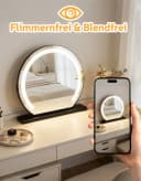 ZMH Schminkspiegel mit LED-Beleuchtung, dimmbar, Touch, Memory-Funktion, Schwarz Bild 5