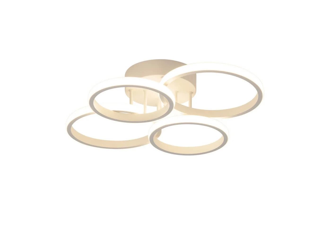ZMH LED Deckenleuchte 4-Ring Dimmbar Schwarz/Weiß 48W