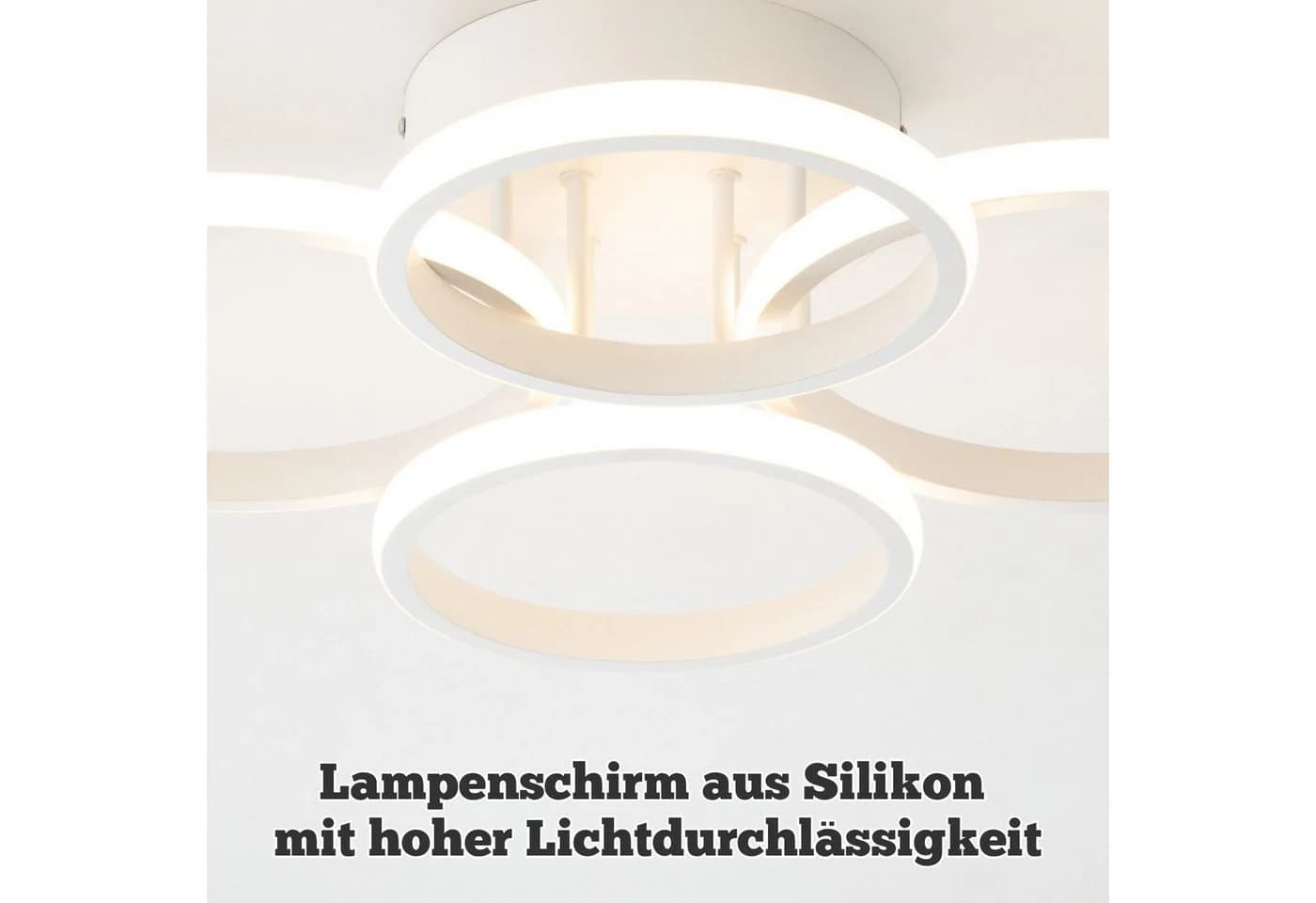 ZMH LED Deckenleuchte 4-Ring Dimmbar Schwarz/Weiß 48W - Bild 5