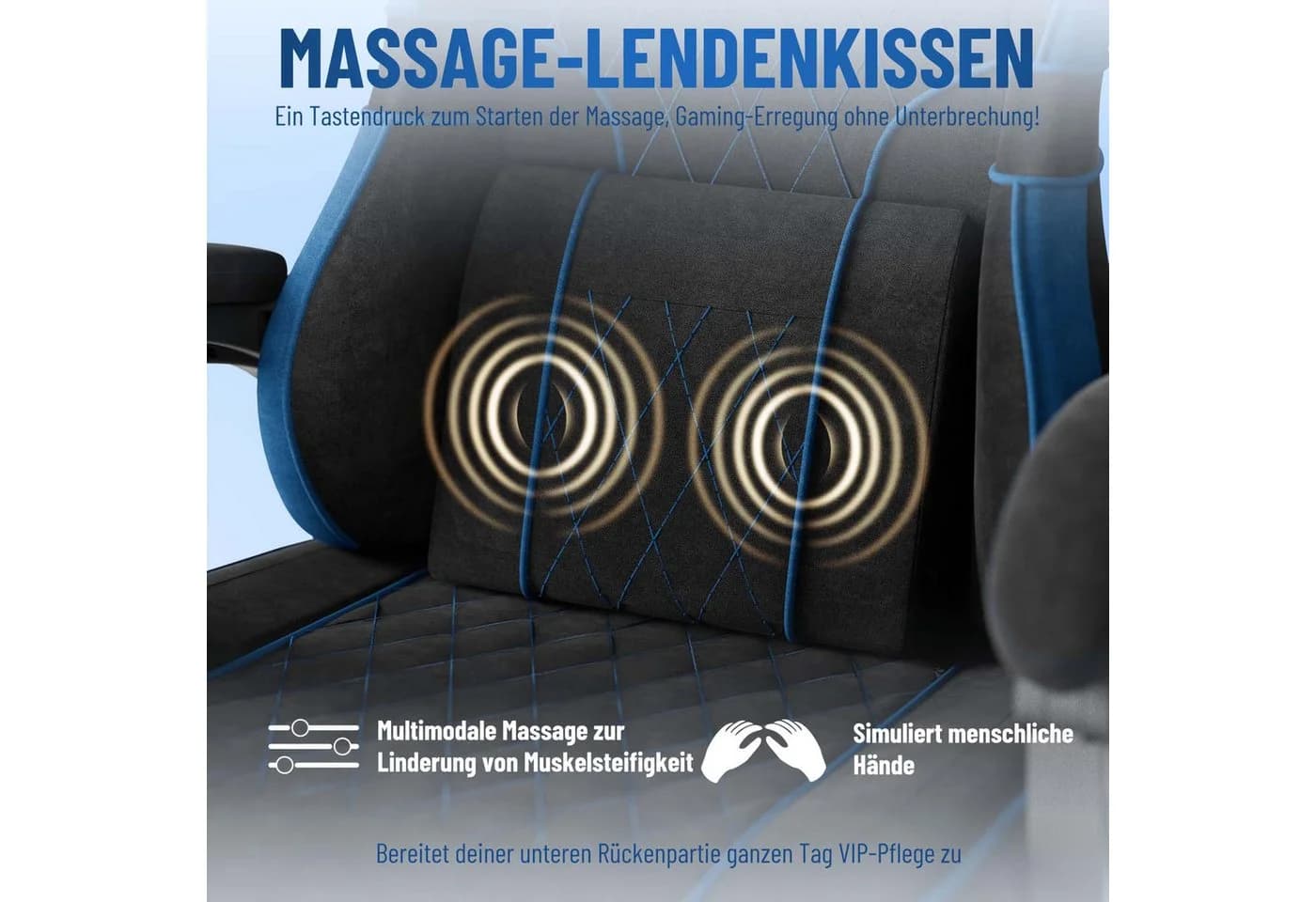 Huracan Gaming-Stuhl mit verstellbarer Kopfstütze und Lendenkissen, Ergonomisch - Bild 5