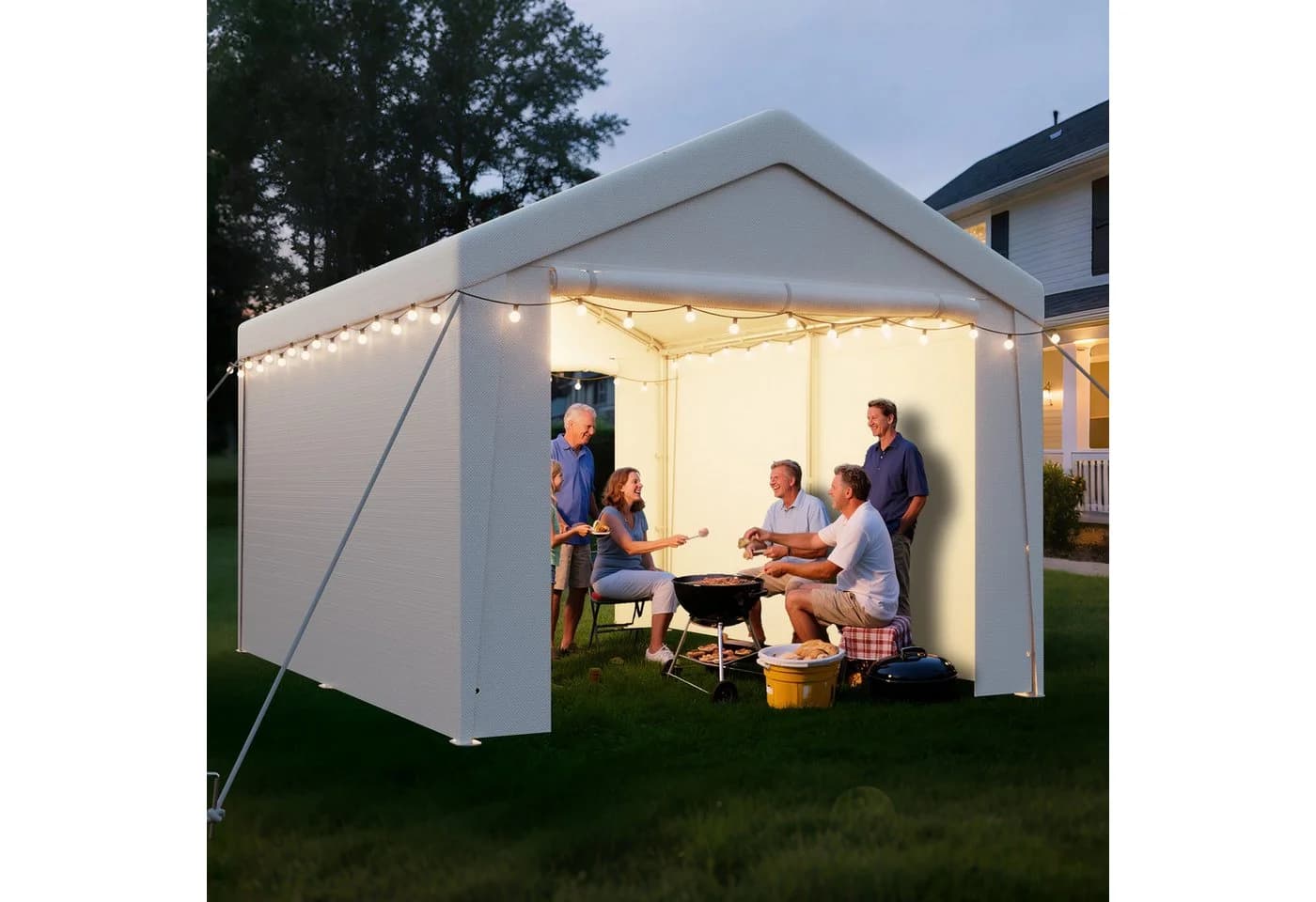 Ferghana Pavillon 3x4m Partyzelt Weiß Wasserdicht UV-beständig - Bild 2