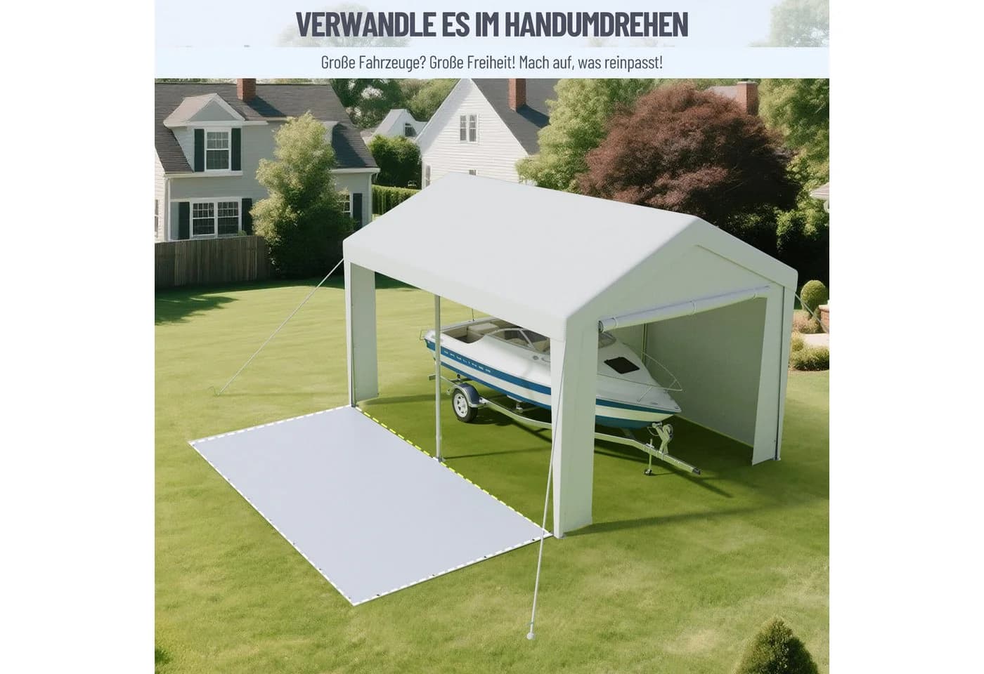 Ferghana Pavillon 3x4m Partyzelt Weiß Wasserdicht UV-beständig - Bild 3
