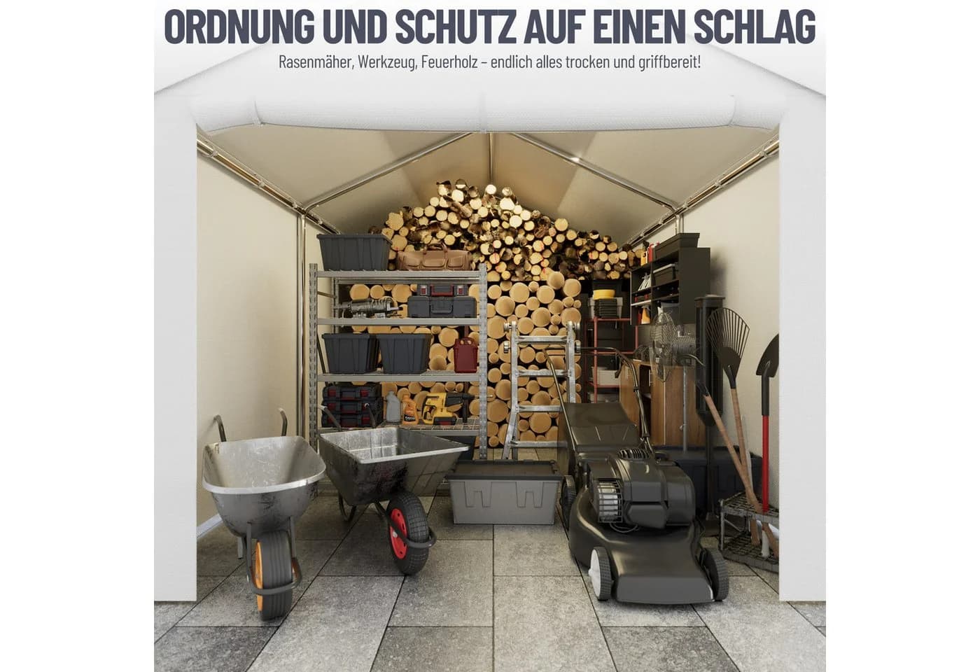 Ferghana Pavillon 3x4m Partyzelt Weiß Wasserdicht UV-beständig - Bild 4