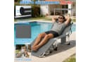 Huracan Gartenliege mit Dach & Kopfkissen 2 St. Klappbar Extra Breit Bild 1