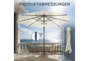 Huracan Sonnenschirm neigbar mit LED, 300/350 cm, Beige/Anthrazit Bild 1