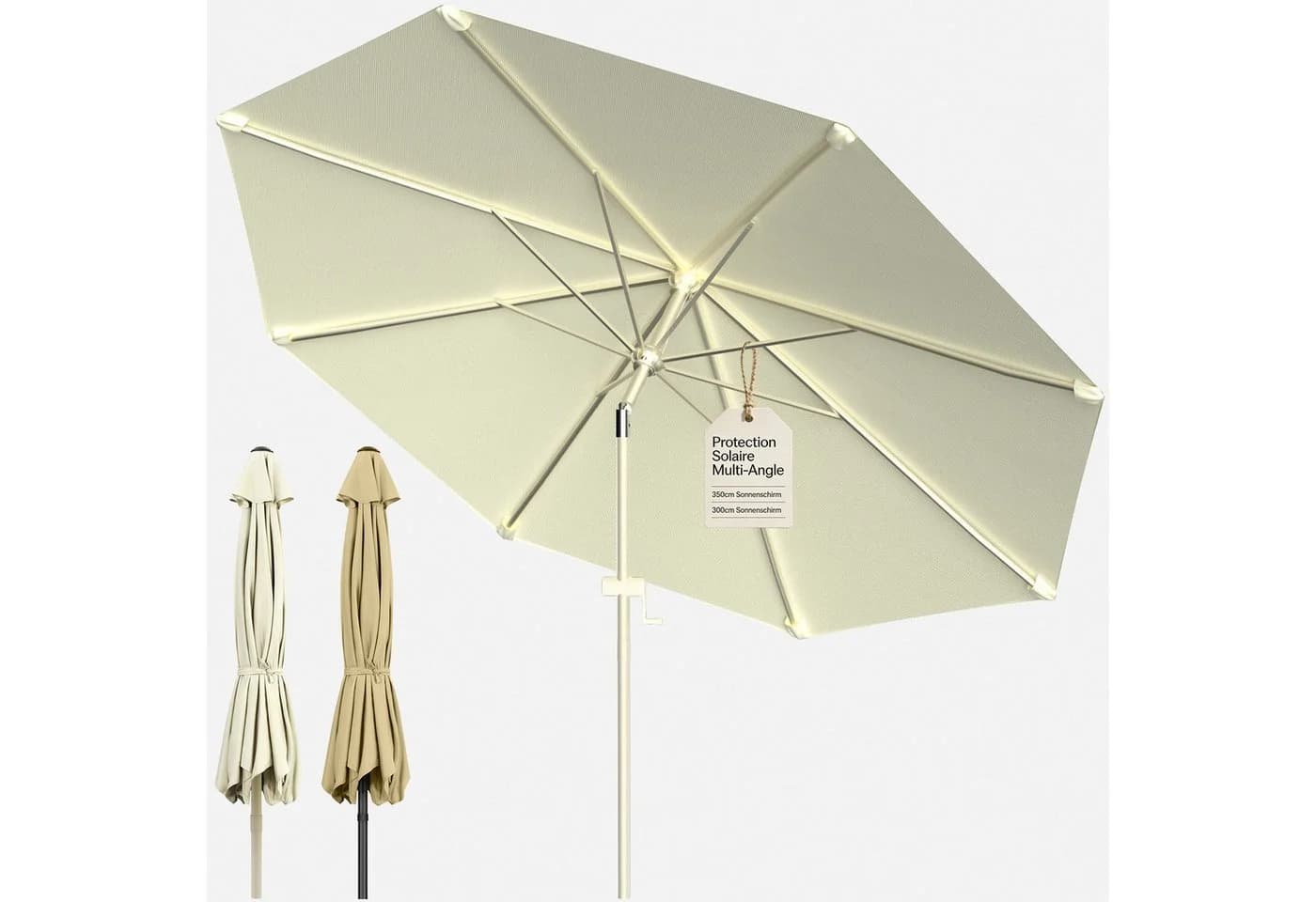 Huracan Sonnenschirm Neigbar Anthrazit/Beige Aluminium - Bild 2