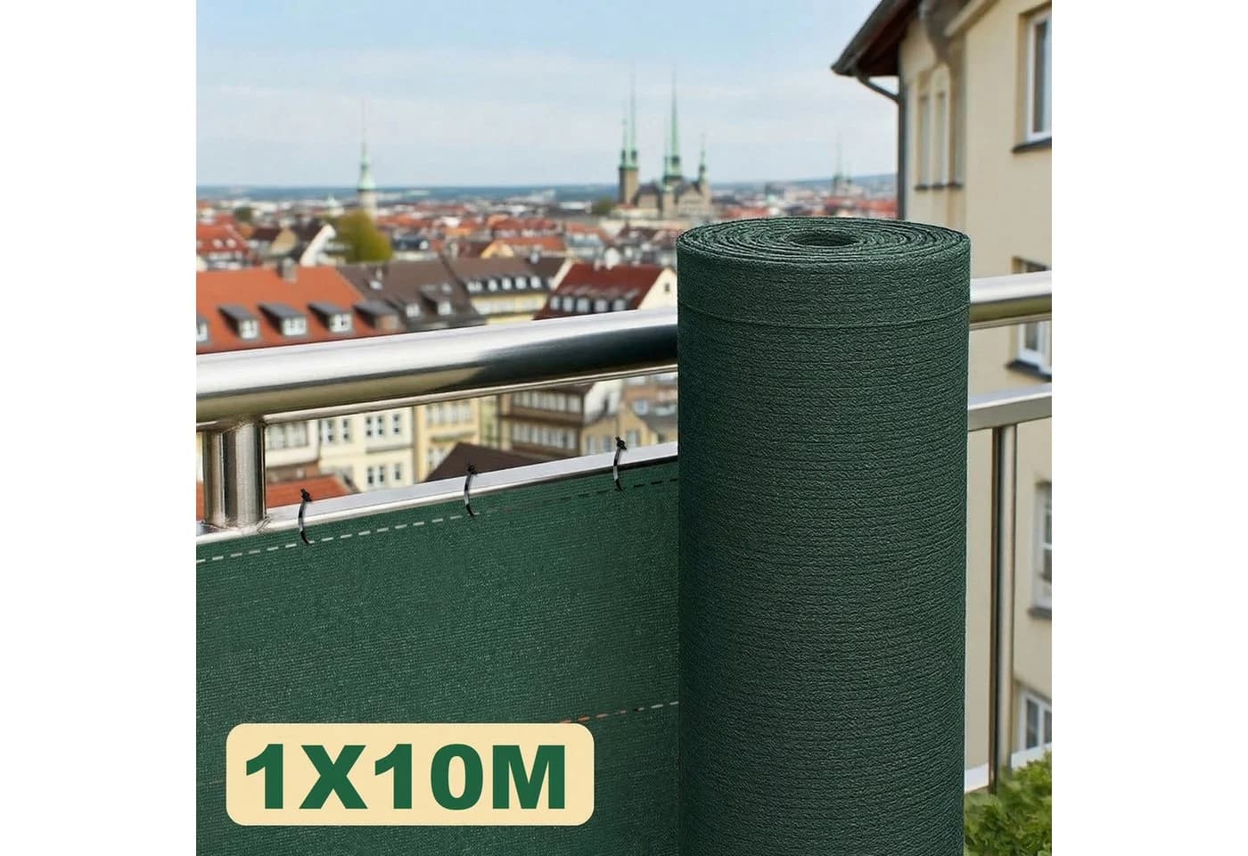 Ferghana Balkonsichtschutz HDPE 10m Länge Grün - Bild 2