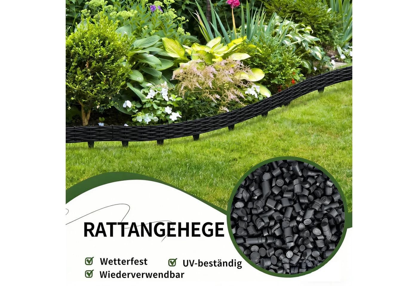 Ferghana Beetumrandung Rasenkante Anthrazit UV-beständig - Bild 5