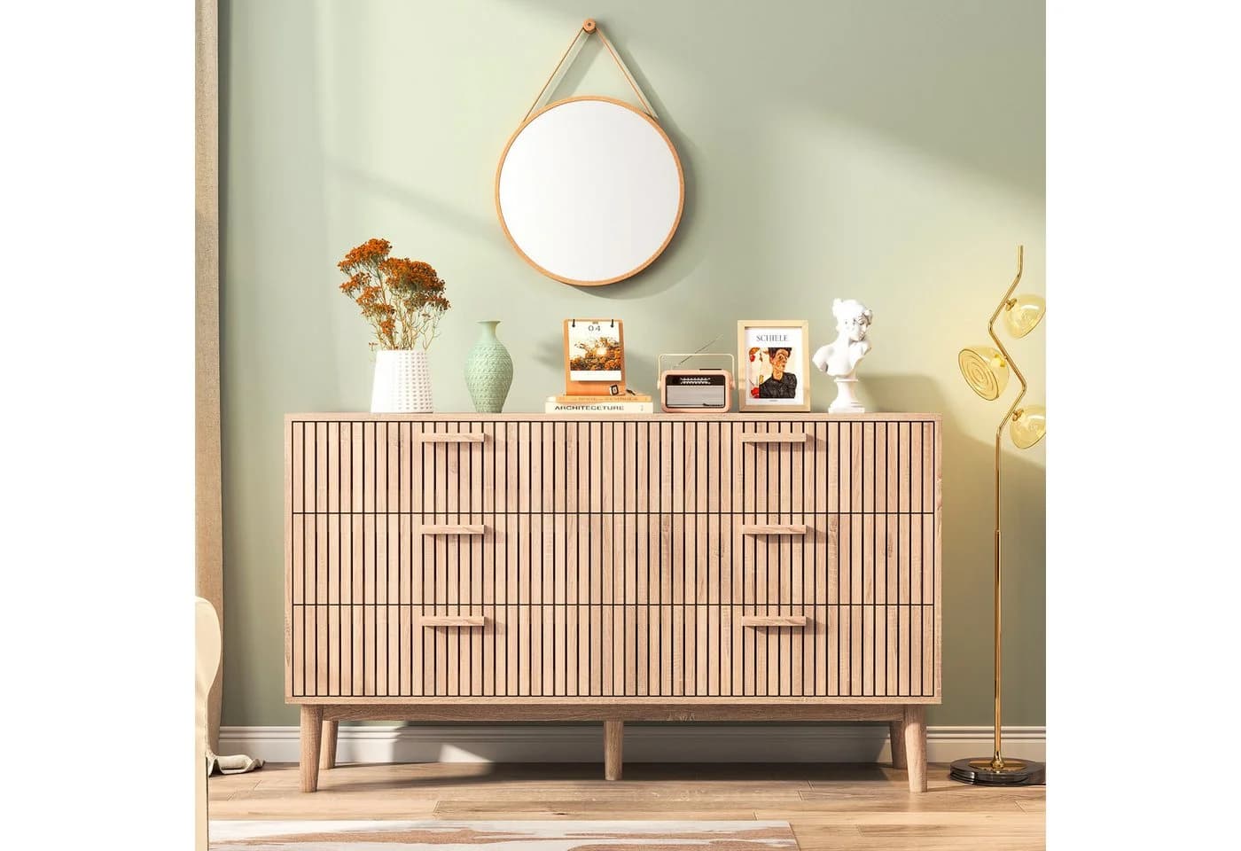 Furnishings Home Sideboard 6 Schubladen Modern Holz - Bild 2
