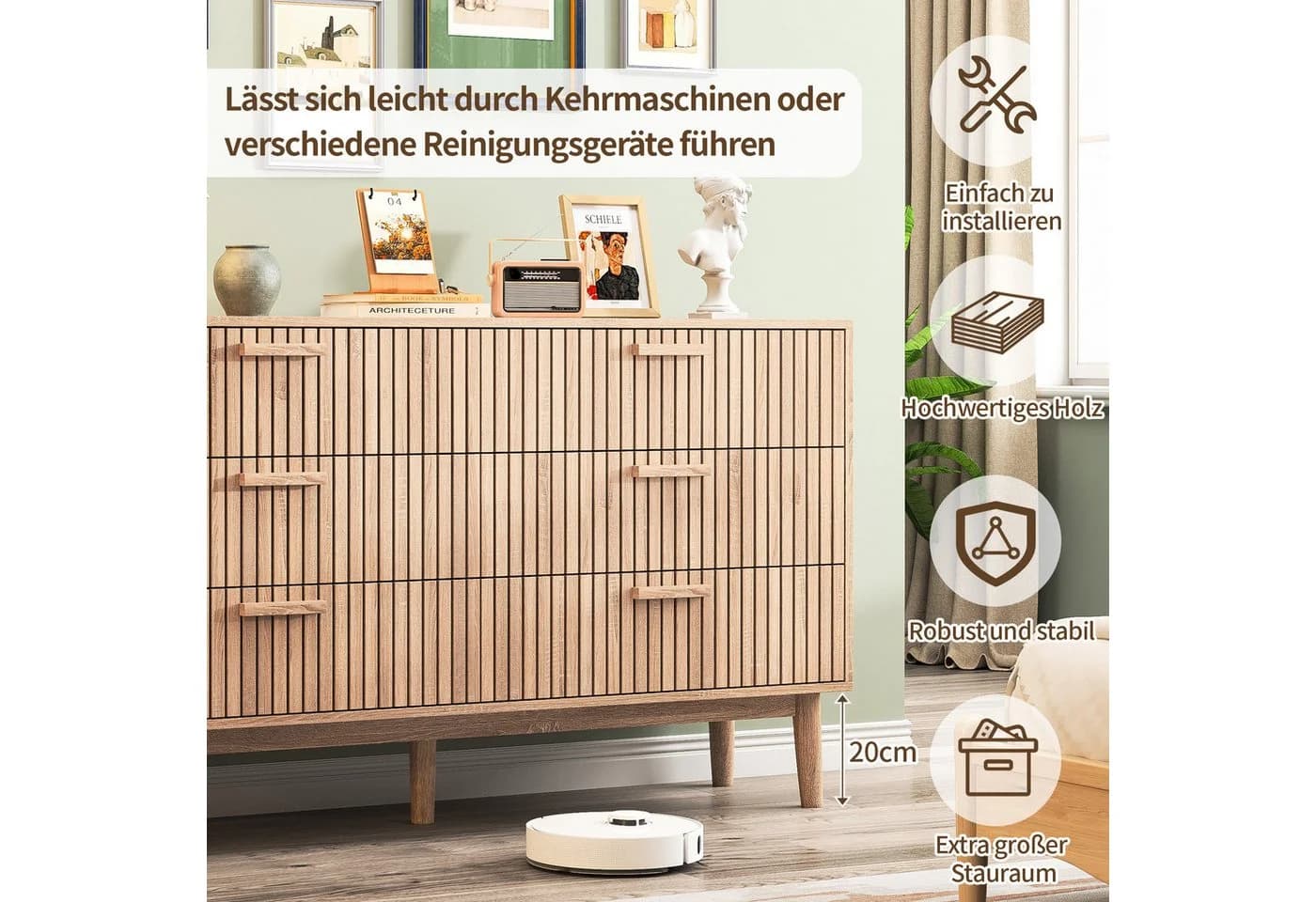 Furnishings Home Sideboard 6 Schubladen Modern Holz - Bild 3