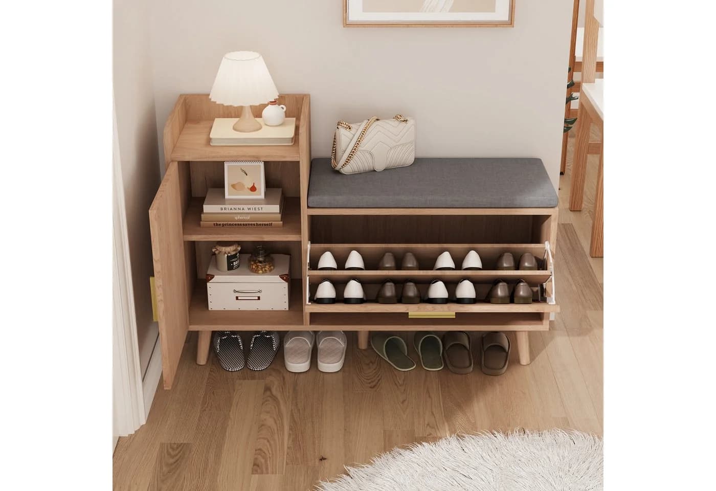 Furnishings Home Schuhbank mit Sitz und Stauraum Beige - Bild 3