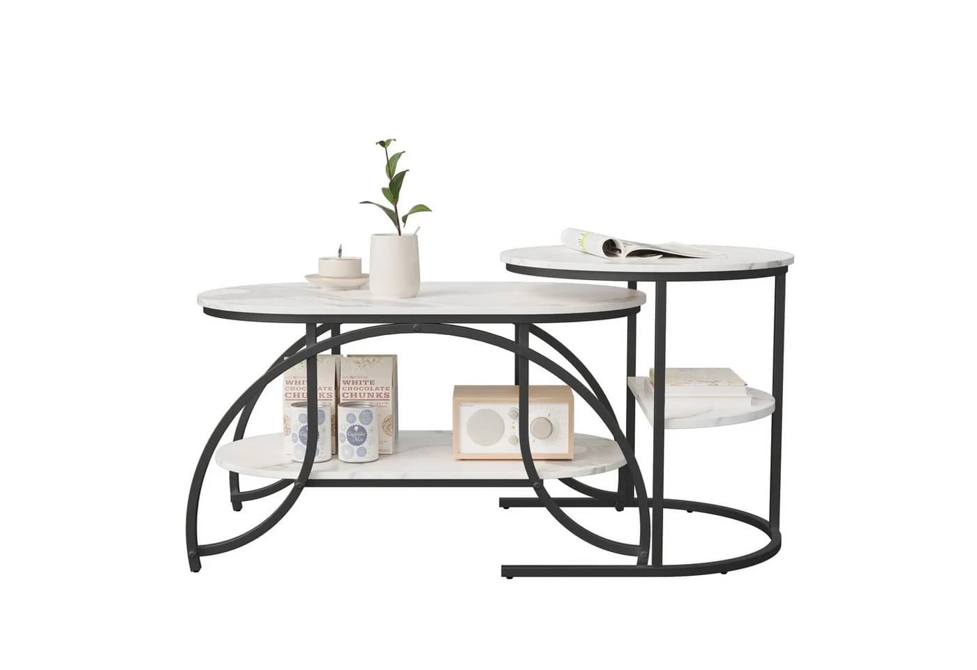 Furnishings Home Couchtisch 2er-Set Gold Marmoroptik - Bild 5