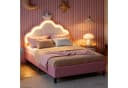 Furnishings Home Polsterbett mit LED und Kopfteil Rosa Samt Bild 2