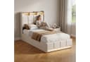 Furnishings Home Polsterbett mit LED, Stauraum und Lattenrost Beige Bild 3