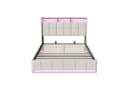 Furnishings Home LED Polsterbett mit Stauraum und Lattenrost Beige Bild 5