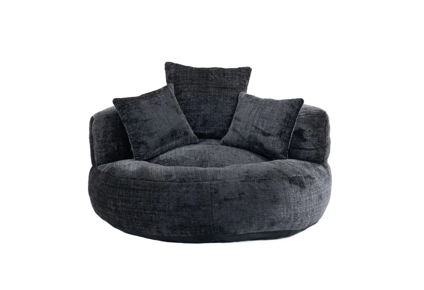 PXloue Schlafsofa Extrabreit Schwarz mit 3 Kissen