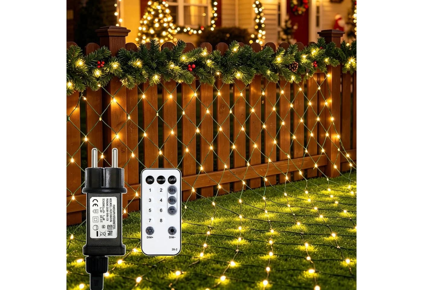 OZAVO LED-Lichternetz 200-flammig mit Fernbedienung Timer warmweiß - Bild 2