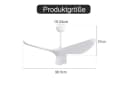 Sofucor Deckenventilator ohne Licht, DC, 96,5cm, drei weiße Flügel, mit Fernbedienung, Timer, 6 Geschwindigkeiten, Sommer und Winter einstellbar Bild 1