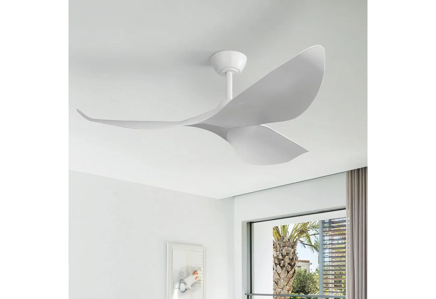 Sofucor Deckenventilator ohne Licht, DC, 96,5cm, drei weiße Flügel, mit Fernbedienung, Timer, 6 Geschwindigkeiten, Sommer und Winter einstellbar - Bild 4