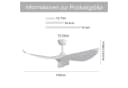 Sofucor Deckenventilator 132cm Weiß DC Fernbedienung 3 Flügel Bild 1