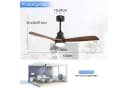 Sofucor Deckenventilator mit LED-Beleuchtung und Fernbedienung, 3 Massivholz-Flügel Bild 1