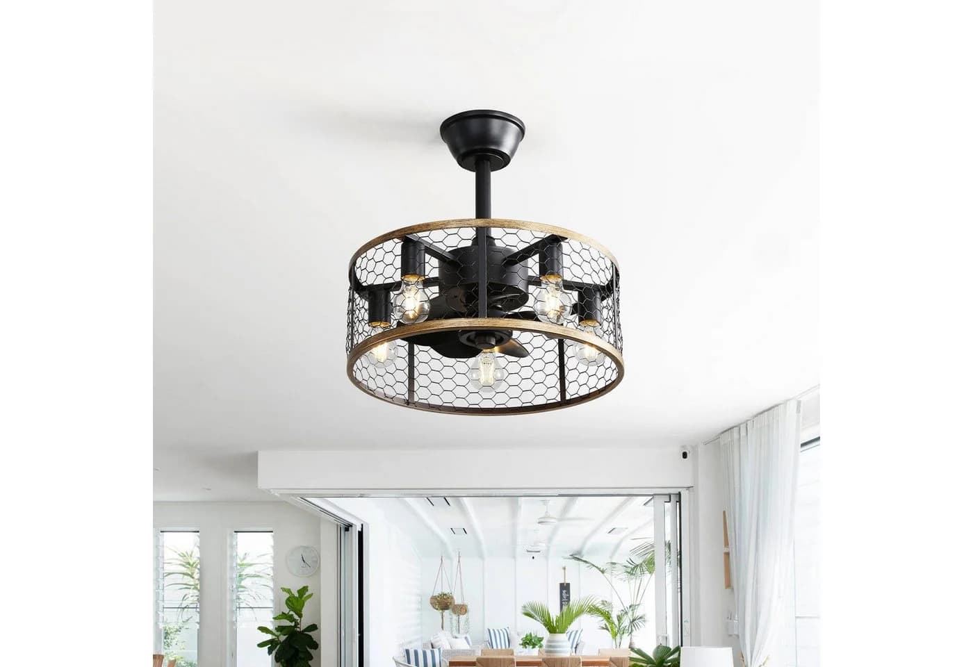 Sofucor Deckenventilator mit Licht, 51 cm, 7 ABS-Flügel, 6 Stufen, 3 Stangen - Bild 2
