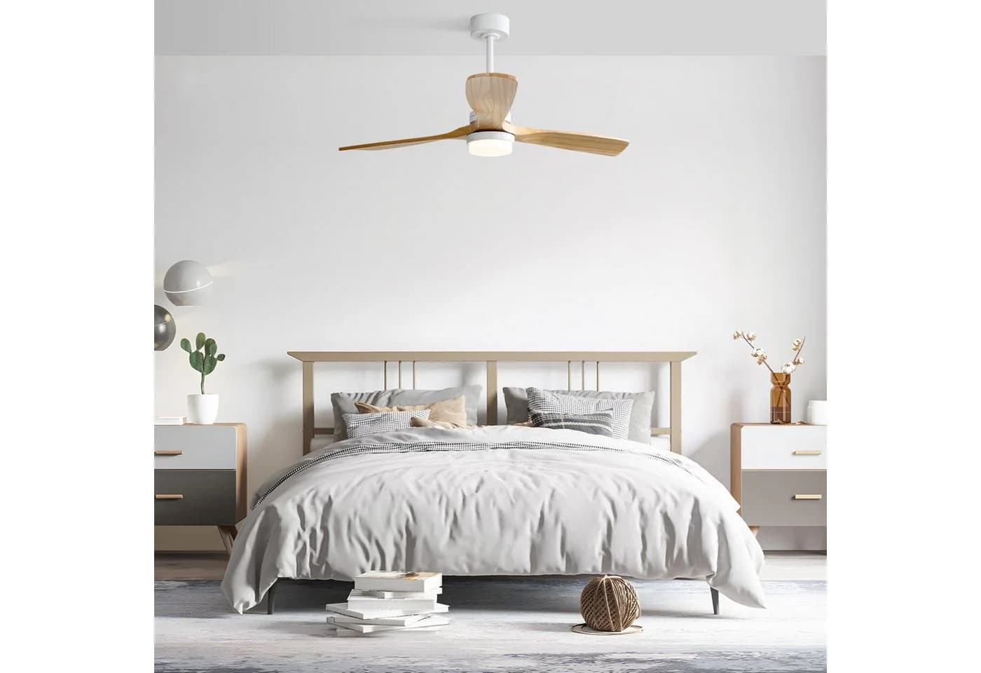 Sofucor Deckenventilator mit LED 132cm 3 Holzflügel - Bild 3