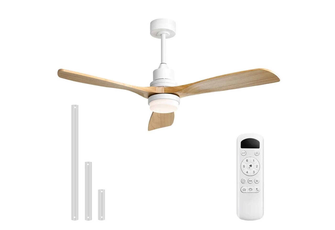 Sofucor Deckenventilator mit LED 132cm 3 Holzflügel - Bild 5
