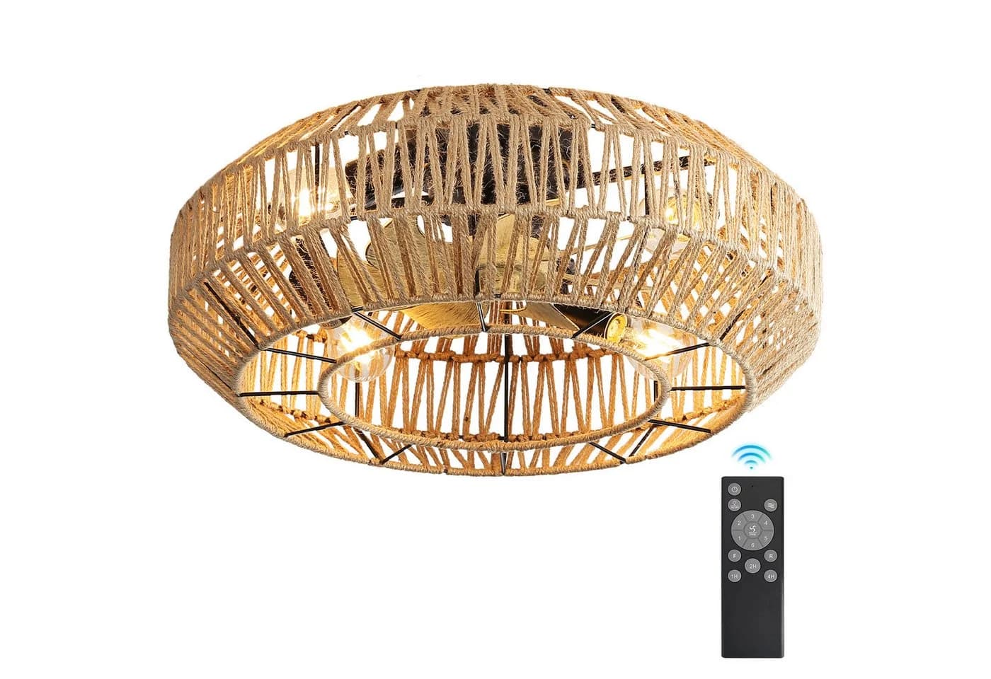 Sofucor Deckenventilator Farmhouse 56 cm Gelb - Bild 3