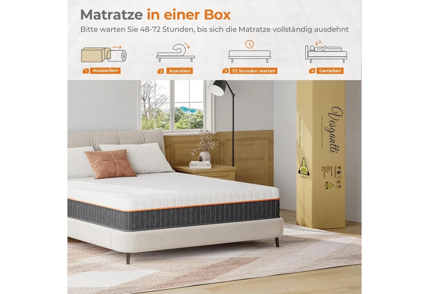 Uliyati Komfortschaummatratze H3-H4 Härtegrad Weiß Ergonomisch - Bild 5