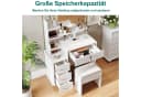 Dripex Schminktisch mit Hocker und Spiegel Weiß Bild 1